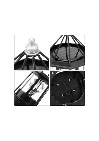 Güneş Deniz Feneri Dönen Işık 360 Derece Dönen Deniz Feneri Lambası, Ip65 Veranda Çit Bahçesi