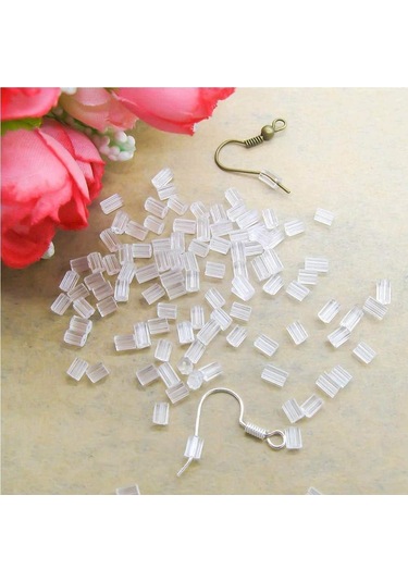 Silikon Küpeler, 200 Adet Yumuşak Kulak Tıkacı, Şeffaf Küpeler