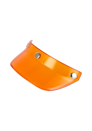 Youtek Retro Motosiklet Kaskı Vizörü - Güneş Koruma, 3 Kilitli, Küçük Şapkalı, Kehribar Renk