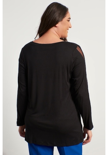 Myline Kadın Kolları File Detaylı Bluz 45742 Siyah