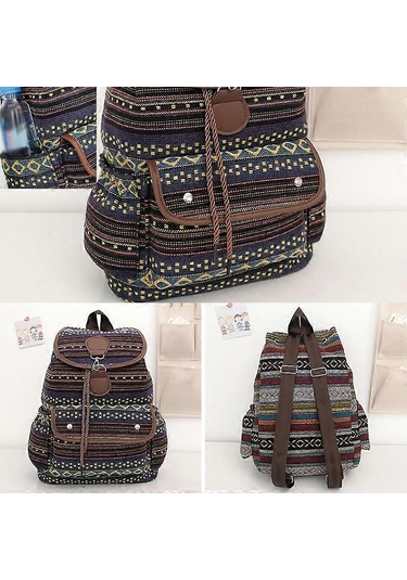 Ganzhoushop Kadın Omuz Çantası Açık Hava Seyahat Günlük Sırt Çantası Öğrenci Okul Çantasıkırmızı Çok Renkli