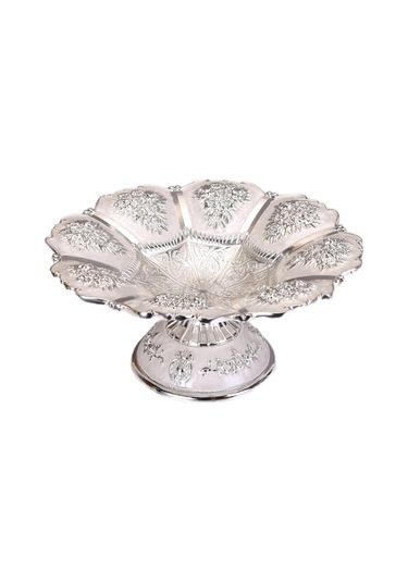1/2 Harika Pasta Standı Tabanlı Servis Kabartma Kalıbı Gümüş 18 Cm 1 Set Diğer