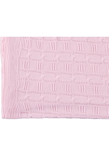 El Örgüsü Triko Bebek Battaniyesi Örgü Yumuşaklığı Şık Uyku Örtüs Pembe