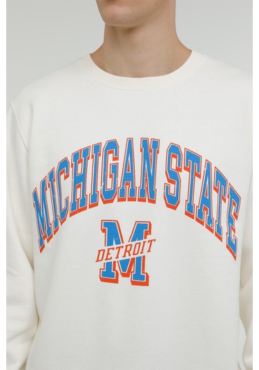 Superfly Michigan State Bisiklet Yaka Erkek Sweatshirt Spf101232313117 Çok Renkli