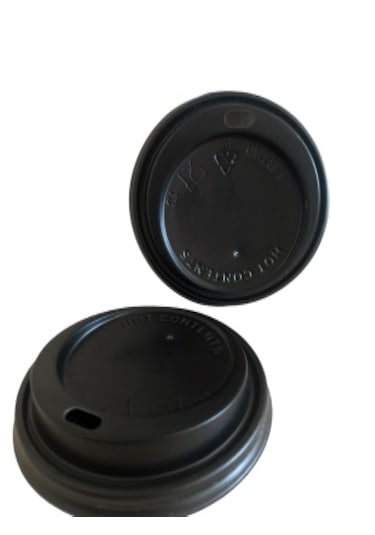 12 oz Siyah Beyaz Kapaklı Latte  Frappe Kahve Karton Bardak 100