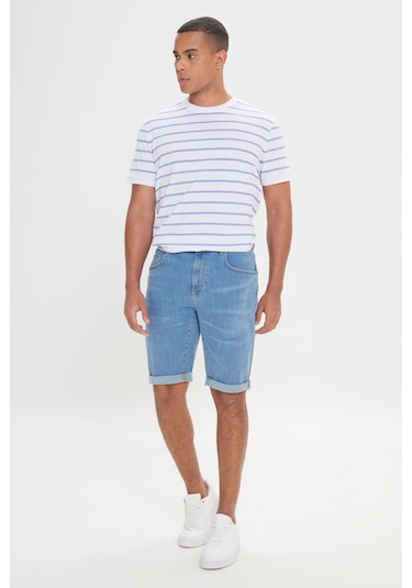 Ac&Co / Altınyıldız Classics Erkek Mavı Slim Fit Dar Kesim Pamuklu Esnek Denim Şort Ac&Co / Altınyıldız Classics Erkek Mavı Slim Fit Dar Kesim Pamuklu Esnek Denim Şort