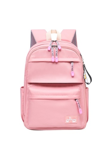 Kore Tarzı Şık Ve Fonksiyonel Büyük Kapasiteli Kız Öğrenci Sırt Çantası, Okul Ve Günlük Kullanım İçin Moda Tasarım Pembe