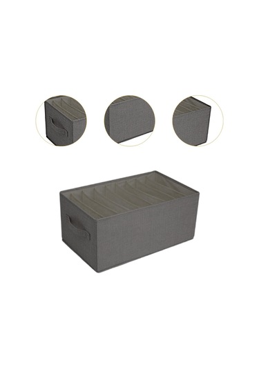 Suntek Giysi Yorgan Saklama Kutusu XL Gri 9 Izgara Gri