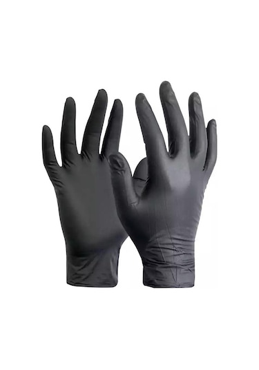 Pudrasız Siyah Nitril Eldiven Small Haspet 100lü