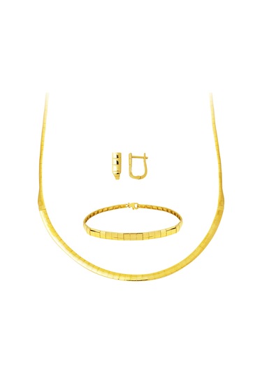 Bilezikci Dolunay Taşsız Suyolu Altın Düğün Seti