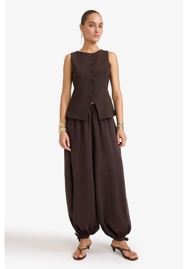 Defacto Balloon Fit Normal Bel Uzun Modal Pantolon G2952ax25aubn220 Kahve