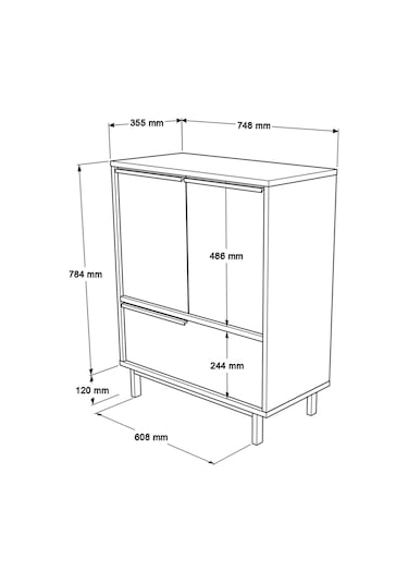 Robin Home Lidya Ayakkabılık Çok Amaçlı Dolap 3 Kapaklı Metal Aya Beyaz