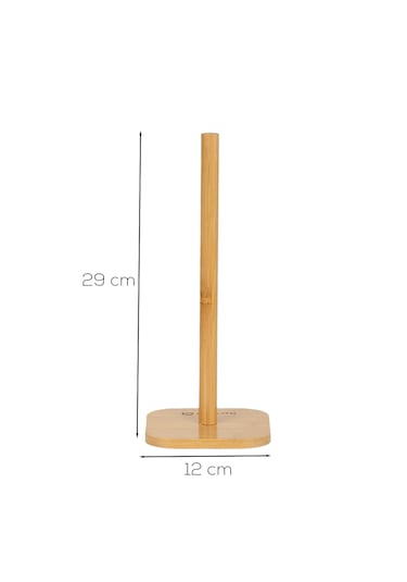 Porsima Pbt-352 Bambu Kağıt Havluluk Dekoratif Peçetelik Rulo Kağıt Havlu Standı Ahşap Kağıt Havluluk Açık Ahşap