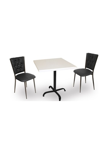 Beymobilya Bahçe Ve Balkon Masa Takımı Indigo Werzalit Kare - Kapitoneli 2Li Beyaz