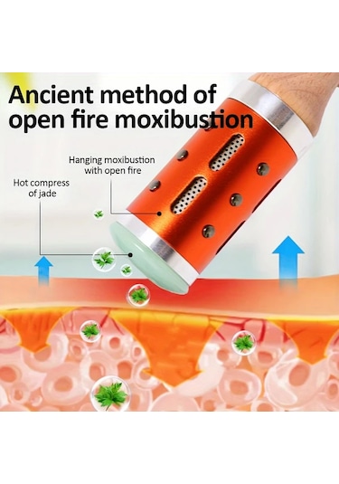 Willowhaven Portable Mor Jade Moxibustion Stick Masaj Aleti Mor Moxibustion Yakıcı Tutucu Akupresür Mor