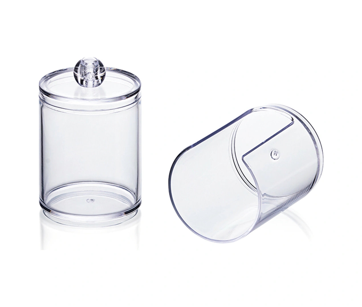 Skycity Akrilik Transparan Çift Katlı Kosmetik Saklama Kutusu - Dudak Ruj, Pamuk Yastık Ve Q-tip Depolama, Kolay Temizlenir Diğer