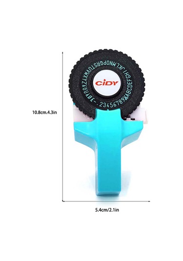 Skycity Mavi Mini Etiket Yazıcı - 9mm 2 Adet Bantlı Siyah + Rastgele Renk - Plastik Malzeme - El Defteri Dekorasyonu İçin Basma Makinesi