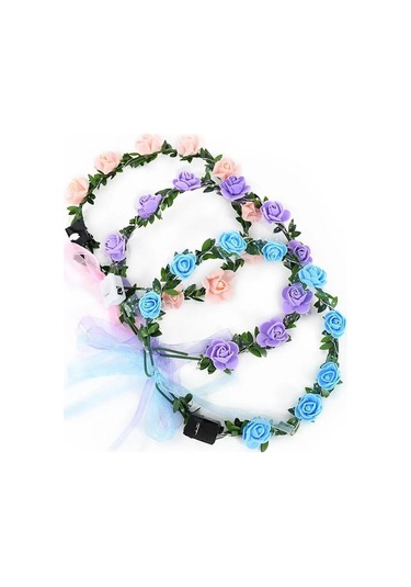 Suofeng Turuncu Islak Işık Led Sarımsak Çiçekli Sarmaşık Taç 9 Adet, Hızlı Yavaş Sürekli Aydınlatma, El Yapımı Diğer