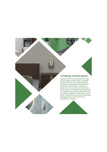 Kosona Beyaz Led Akıllı Sensörlü Negatif İyon Hava Temizleyici Gece Lambası Avrupa Standartı Çok Renkli