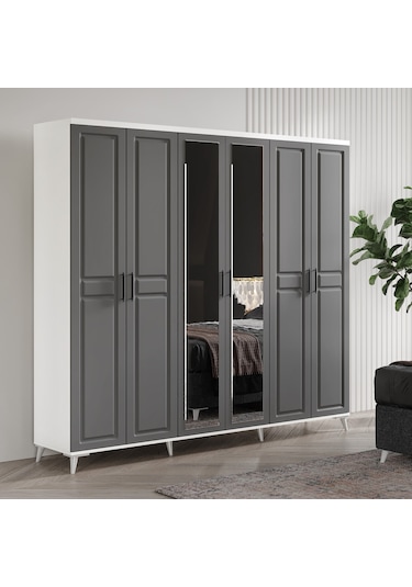 Sport 6 Kapaklı Komple Mdf Antrasit Yatak Odası