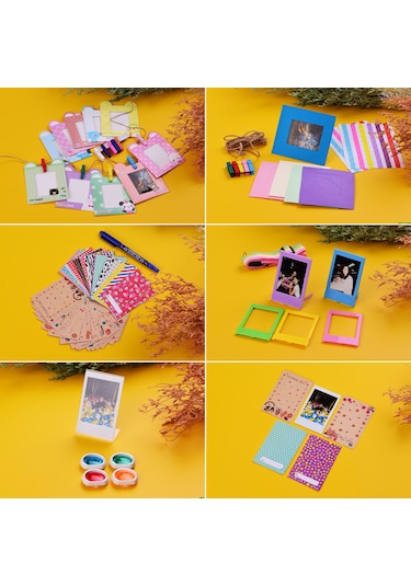 Leezsing Fujifilm Instax Mini 11 Aksesuar Seti - Yıldız Desenli Fotoğraf Çerçeveleri
