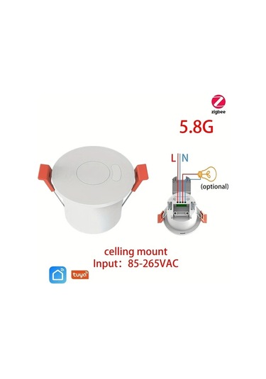 Motion003 Zigbee 5.8g Tavan Zigbee3.0 Wifi 24g Mmwave Radar Insan Varligi Hareket Sensoru Isik Anahtari Parlaklik Algilama 110 220v