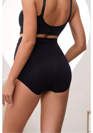 Portici Model Yüksek Bel Toparlayıcı Hamile Külot Siyah Renk Siyah
