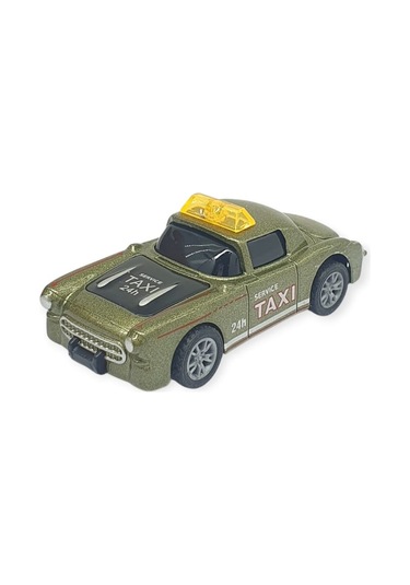 Çek Bırak Metal Küçük Arabalar 8 Cm - Sh40031 - Haki Taxi Yeşil