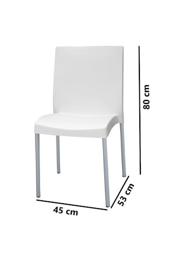 Omnipazar Mt-cf875 Vortice Plastik Bahçe Balkon Sandalye 4'lü Set Beyaz