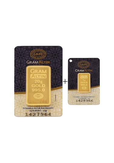 25 Gram 24 Ayar Külçe Altın (20+5)