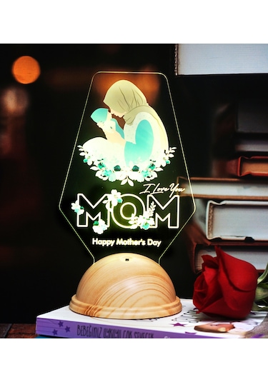Happy Mother's Day, Tesettürlü Anneye, Anne Adayına Led Lamba