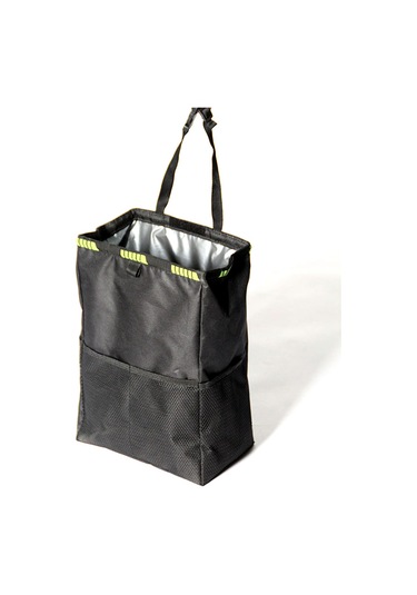 Monyee Siyah Oksford Kumaş Araç Çöp Kutusu - 13l Su Geçirmez Arka Sandalye Askılı Depolama Çantası