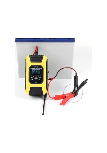 Araç Akü Şarj Cihazı, 12v 7a Kurşun-asit Aküler Şarj Cihazı, Lcd Ekran Akıllı Akü Bakım Cihazı