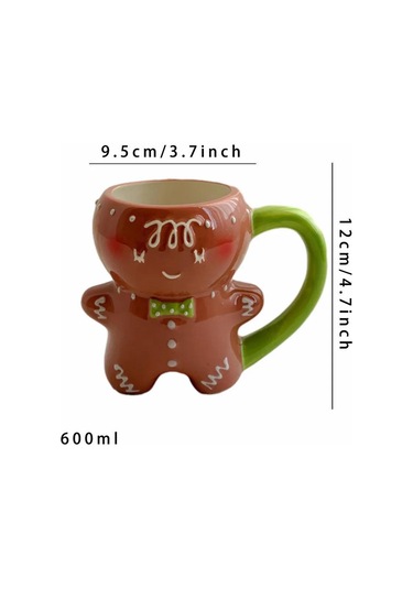 Honmex Yeniden Kullanılabilir Fırın/mikrodalga Uygun Kiremit Kupa, Şekerci Adam Şekli, Noel si, Kırmızı Saplı, 1 Adet Kırmızı Sap