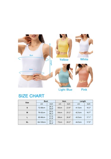 Geeroyoo Yoga Ve Koşu İçin Kadın Spor Yeleği, Göğüs Pedli, Kolsuz, Dar Kesim, Bulut Mavisi, 10/xl Açık Mavi