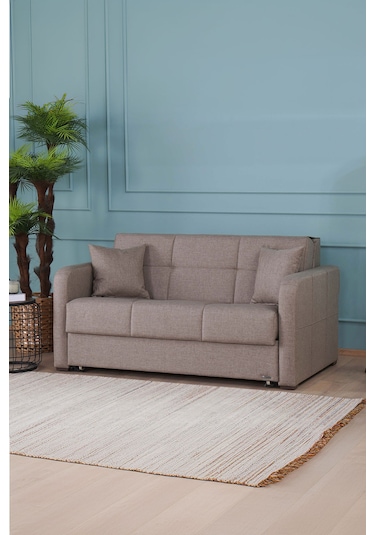 Kilim Mobilya Adonis Çift Kişilik Yataklı Kanepe 140'lık Renk Açık Kahve