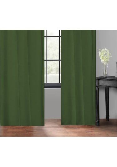 Taç Soft Koyu Yeşil Fon Perde Koyu Yeşil