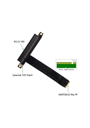 Pazly Yüksek Hızlı M.2 Nvme M-key Pcı-e 3.0 16x Uzatma Kablosu - Ssd Genişletme