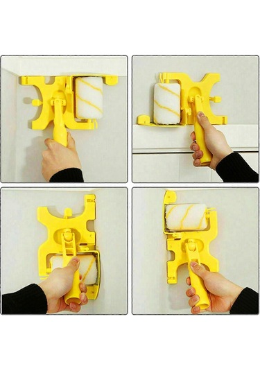 Temiz Kesim Boya Kenar Fırçası, Çok İşlevli Çıkarılabilir Temizleme Fırçası Duvar Tavan İçin Güvenli Aletler 1 Set Uzun Saplı