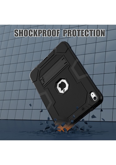 iPad Uyumlu 10.9 2022 Robot B3 Serisi 2022 Kontrast Renk Pc + Silikon Tablet Kılıf Damla Geçirmez Kickstand Koruyucu Kılıf