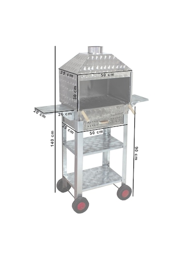 Metehan MTH-110 Davlumbazlı - Bacalı - Kanatlı - Çekmeceli - Maltız Izgaralı Mangal