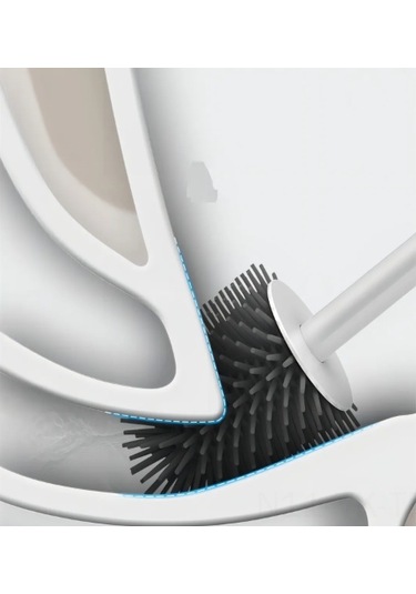 Vkemall Beyaz Silikon Tuvalet Fırçası - Esnek Tpr Temizleme Aleti, Ergonomik Tasarım, Sabit Tutucu Ve Yapıştırıcı Şerit İçerir Beyaz