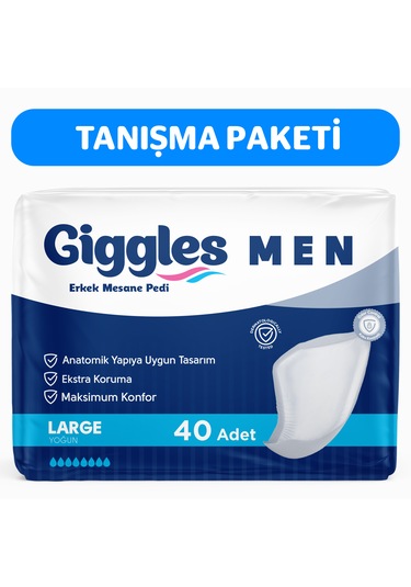 Giggles Yetişkin Erkek Mesane Pedi - L Beden - 2 Paket 40 Adet L