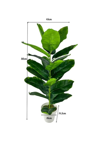 Yapay Çiçek Starliçe 80cm 23 Yapraklı Salon Çiçeği Beyaz Saksılı Yapay Bitki