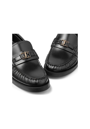 Jimmy Choo Addie Deri Loafer Ayakkabılar Siyah