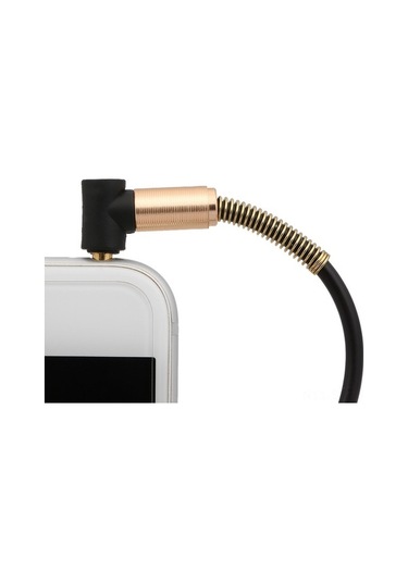 Sandwich Siyah 3.5mm Erimekli Hoparlör Kablosu, 1.7m Uzatılabilir Yaylı Tel, Ses Aktarımı İçin Cinsiyet-cinsiyet Arayüzü