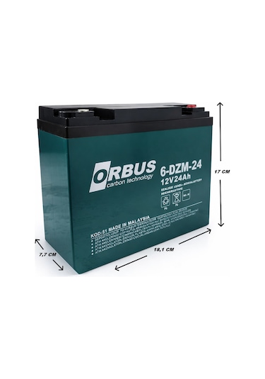 Orbus 12v 24 Ah Elektrikli Bisiklet Aküsü