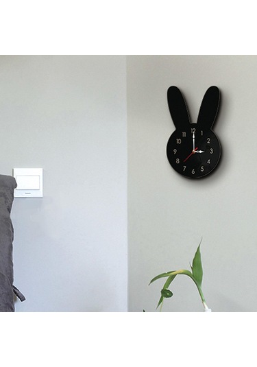 Homyl Sessiz Duvar Saati Oda Süslemeleri Çocuk Ev Ofis Siyah Siyah Çok Renkli