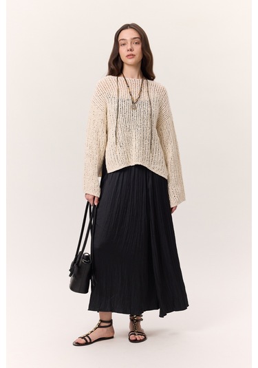 Crush Saten Etek Kömür Kömür Siyah