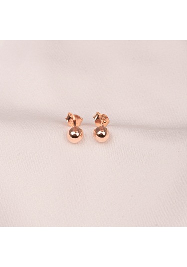 Altın Küpe - 14 Ayar Altın Minimal Top Küpe Sarı